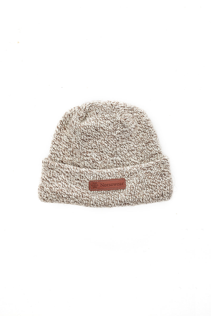 NORSEWEAR - Aspiring Leather Patch Beanie - Fleck