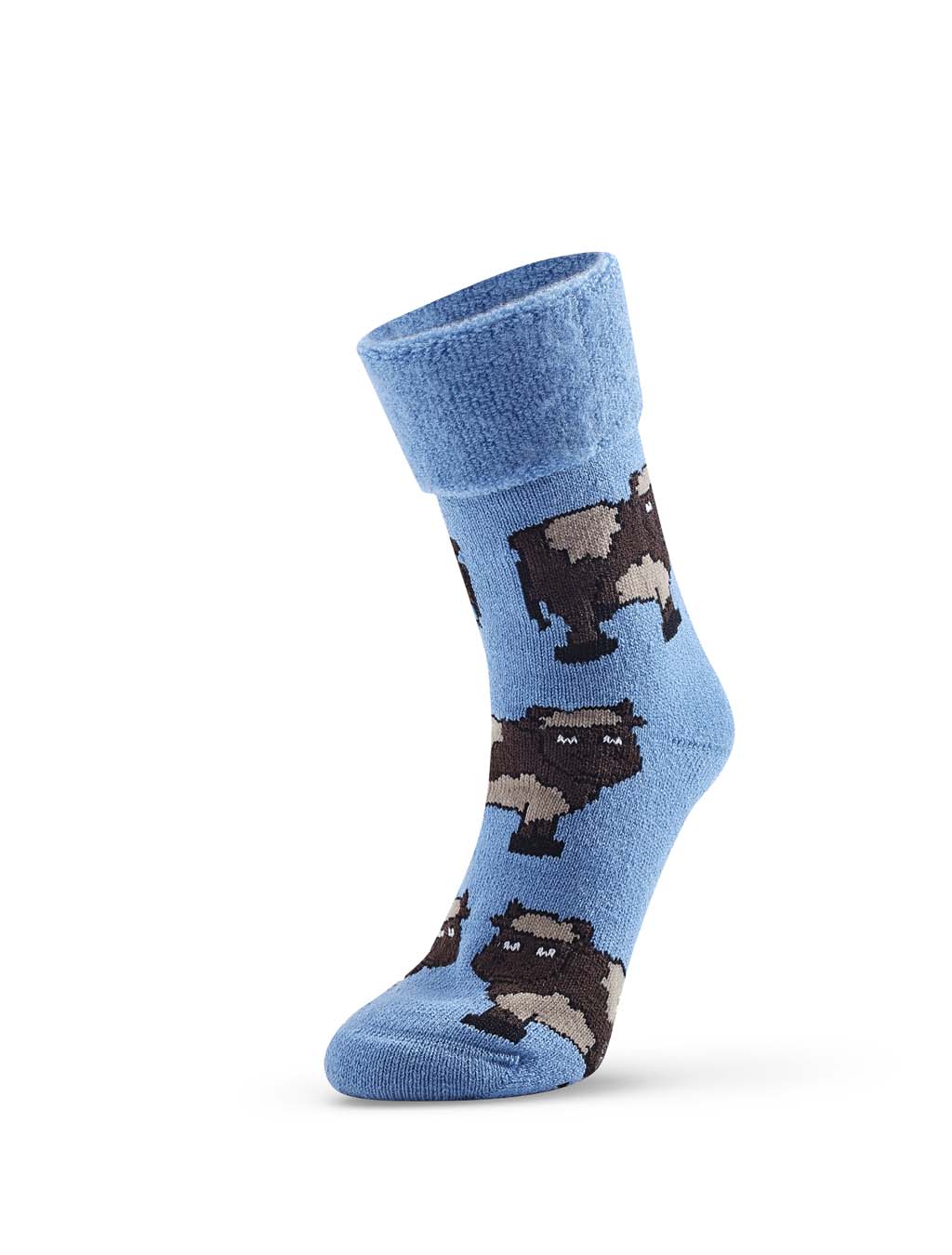 Cow Bed Socks - Blue