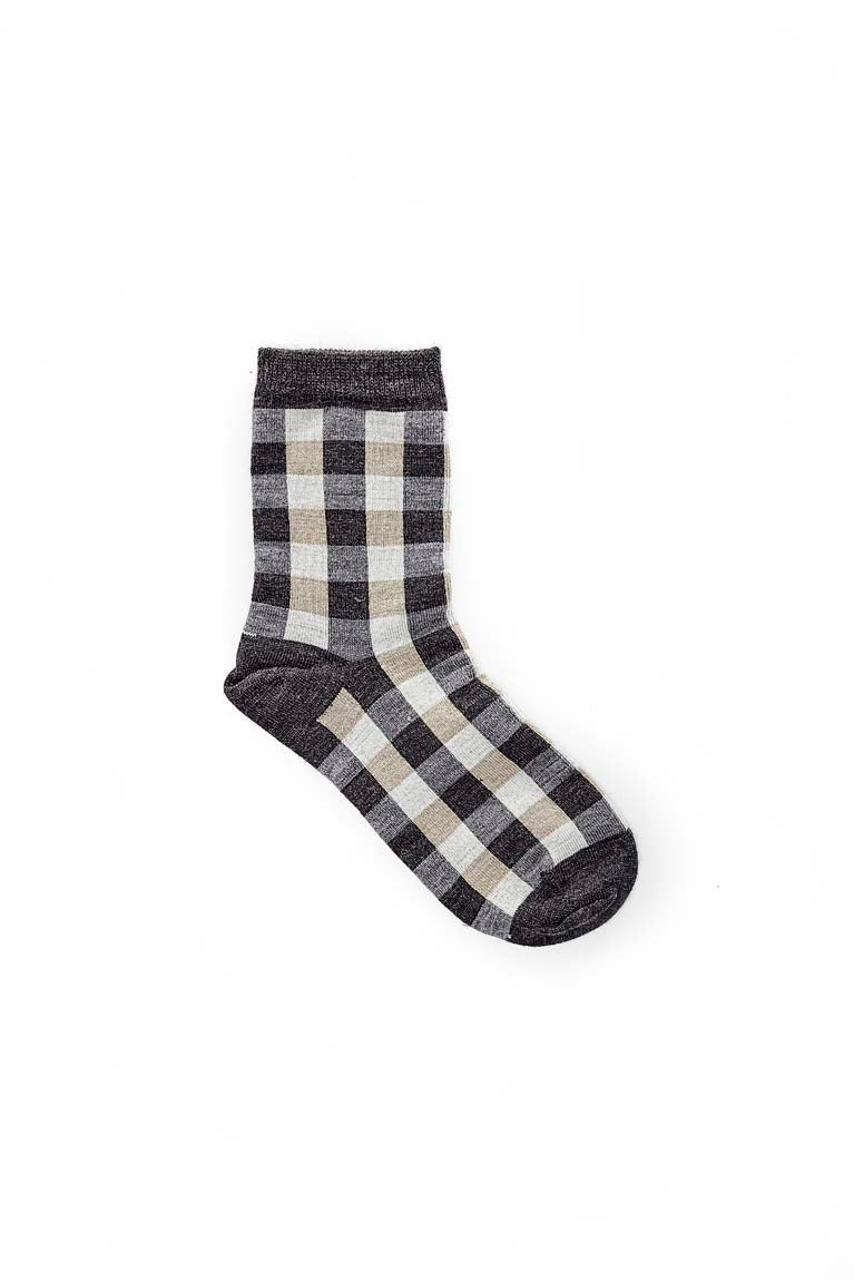 Check Sock - Charcoal