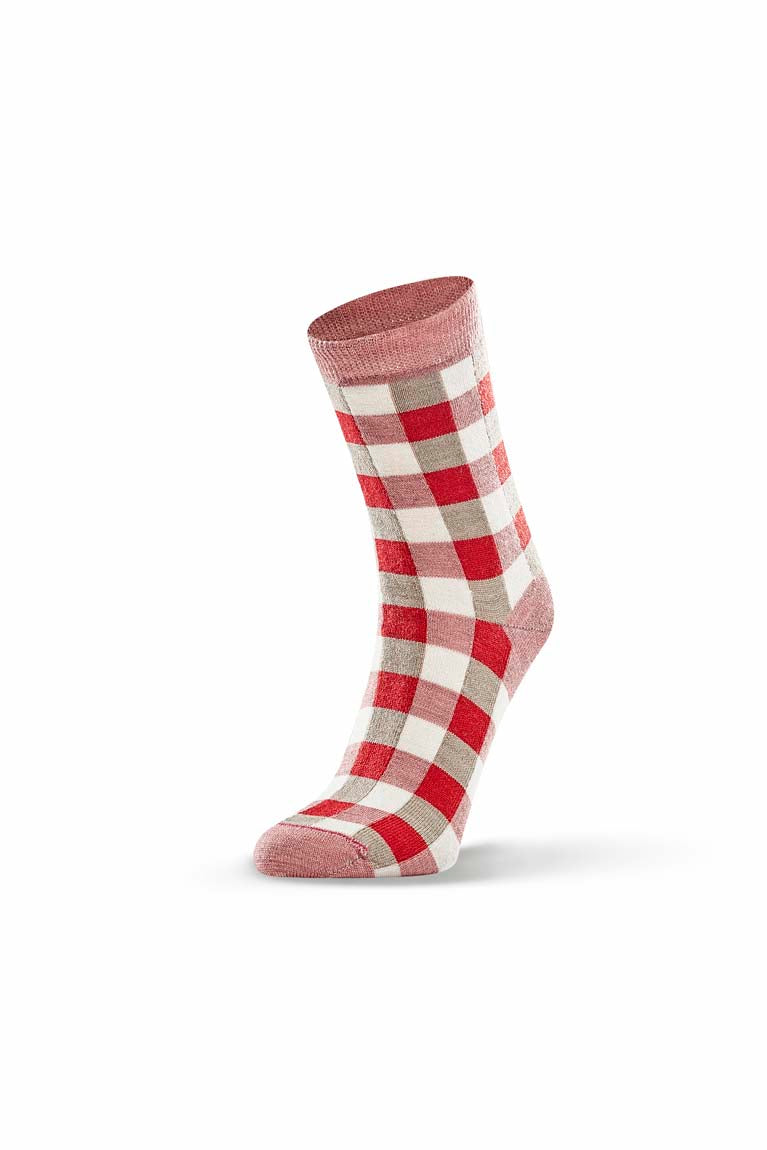 Check Sock - Strawberry