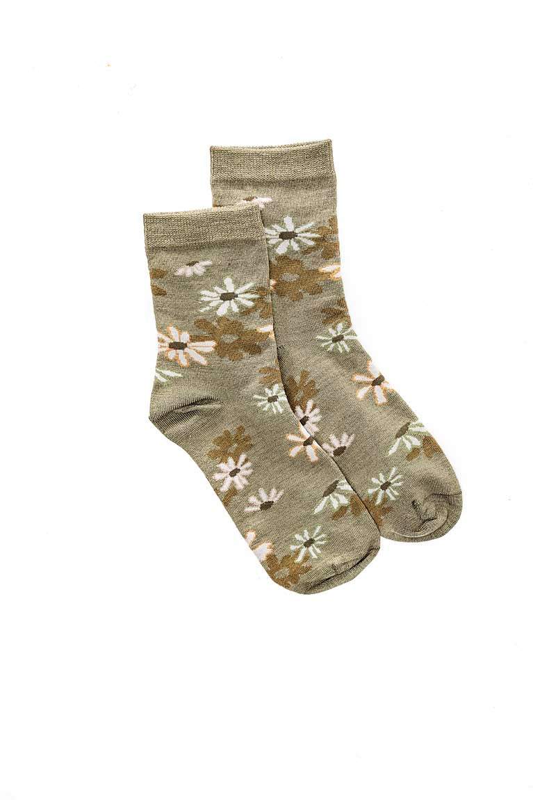 Daisy Bloom Sock - Sage