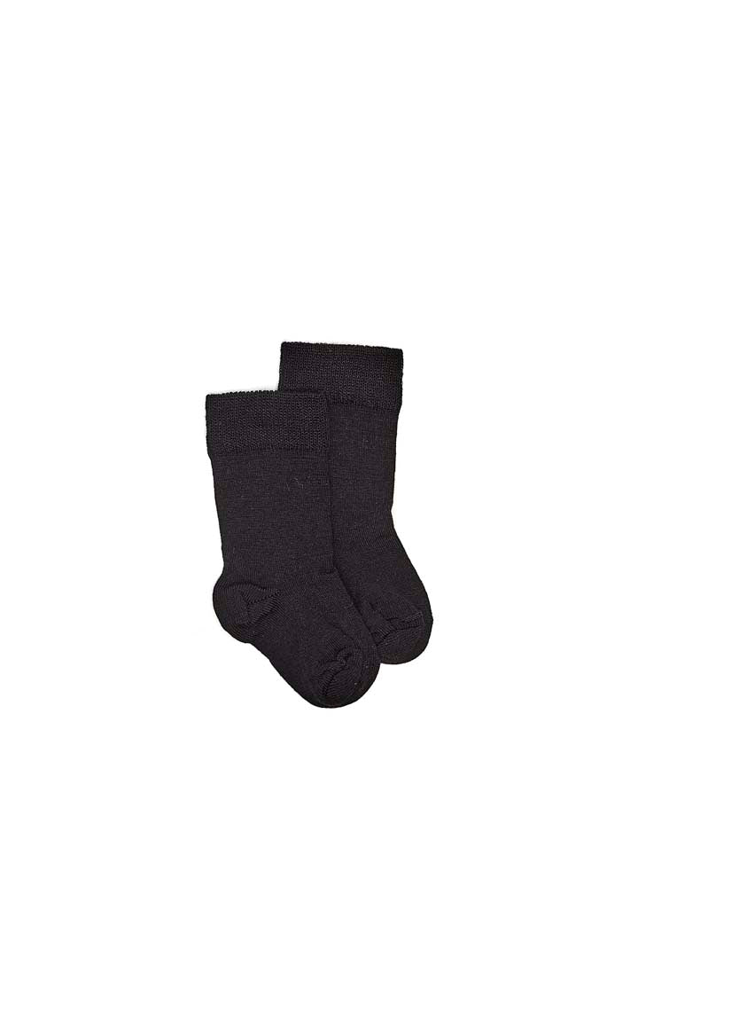 Baby Merino Plain Sock - Black