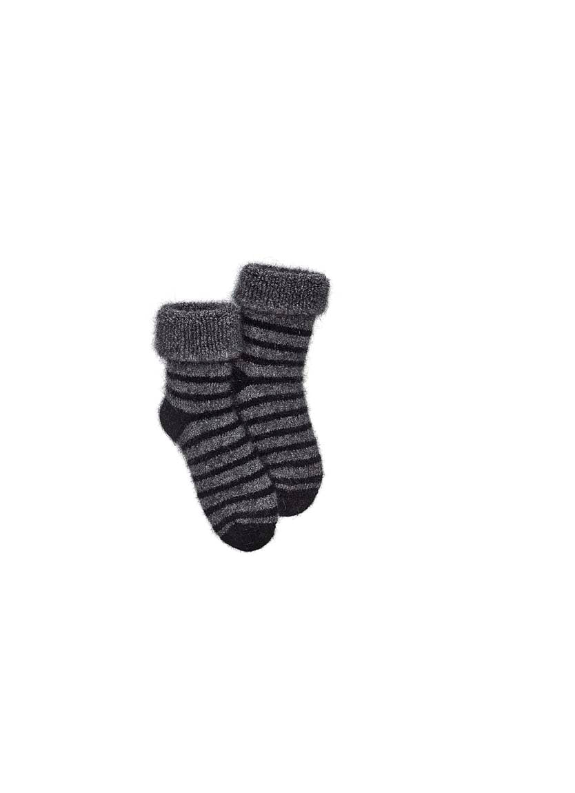 Baby Possum Stripe Sock - Charcoal