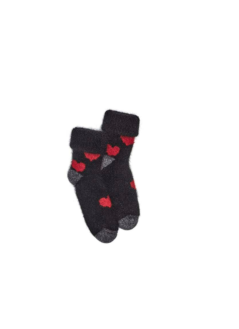 Baby Possum Heart Sock - Black