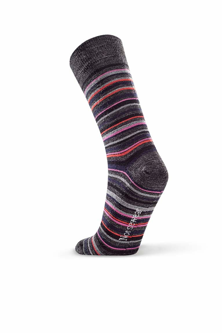 Fine Line Stripe Sock - Charcoal