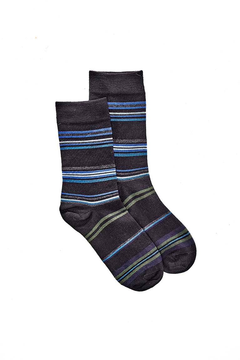 Horizon Stripe Sock - Black