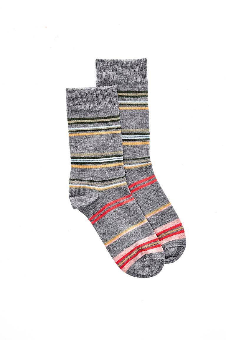 Horizon Stripe Sock - Grey