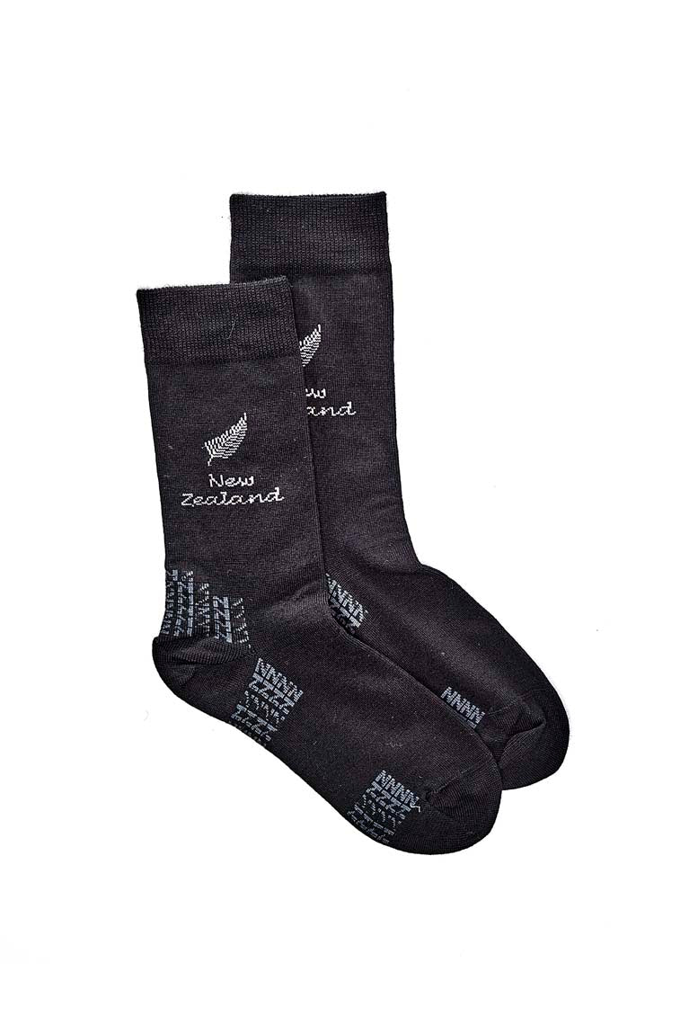 NZ Fern Sock - Black