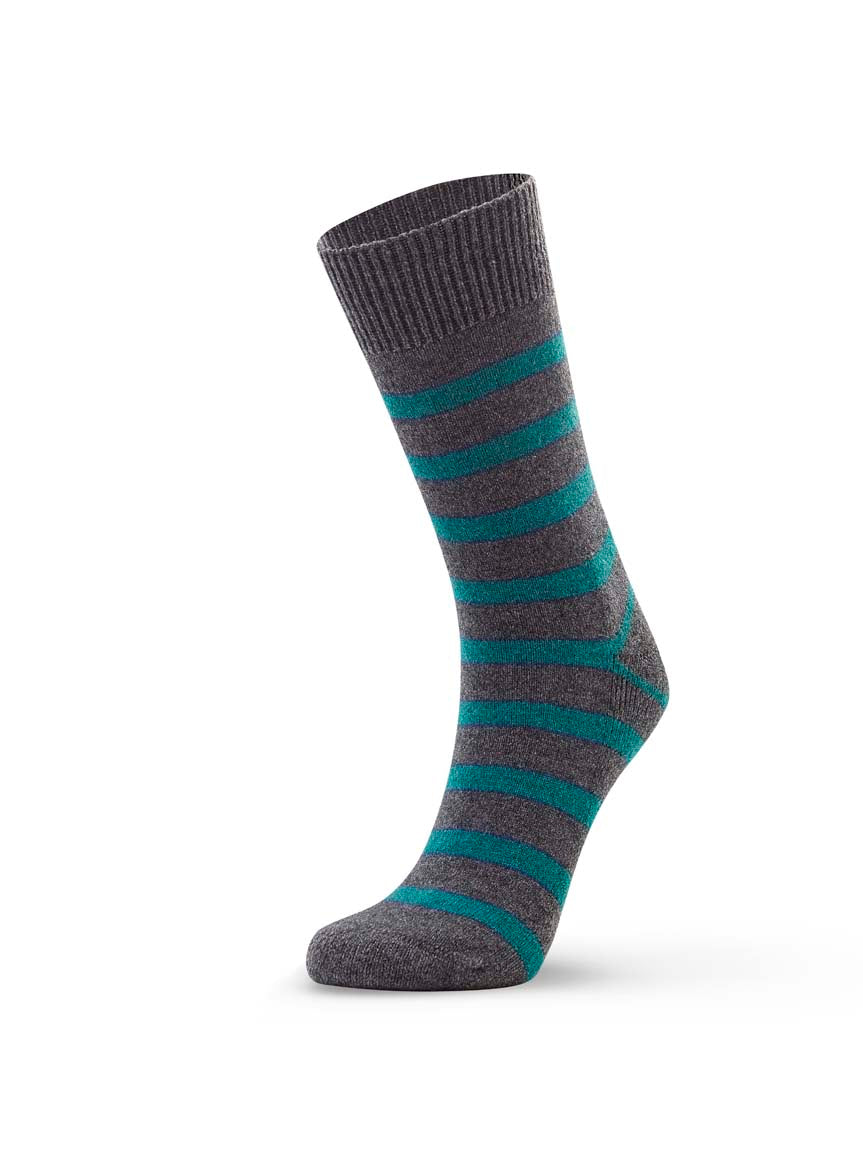 Possum Stripe Cushion Sock - Teal