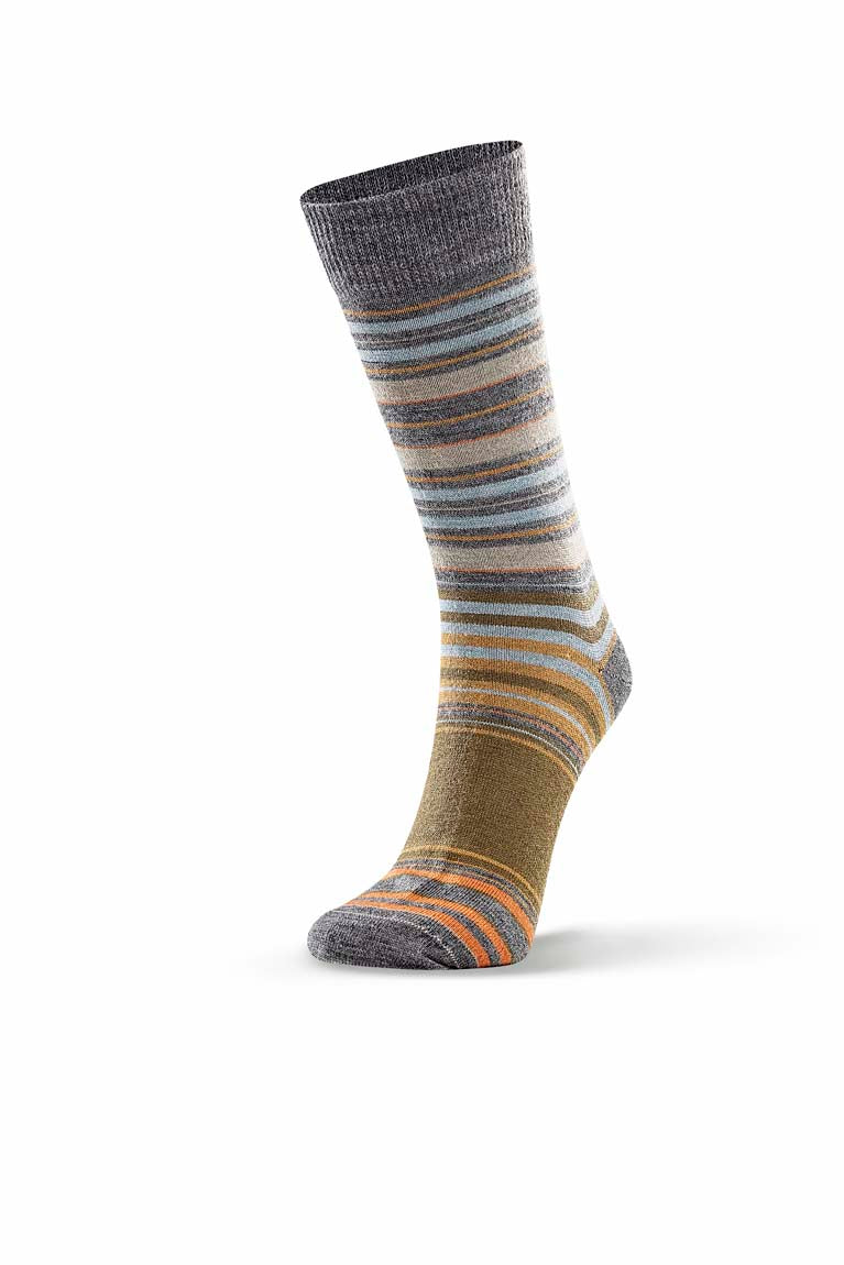 Varied Stripe Sock - Grey