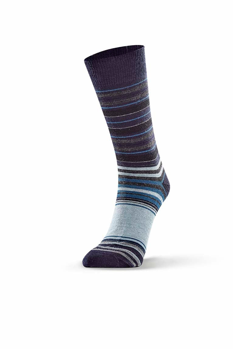 Varied Stripe Sock - Navy
